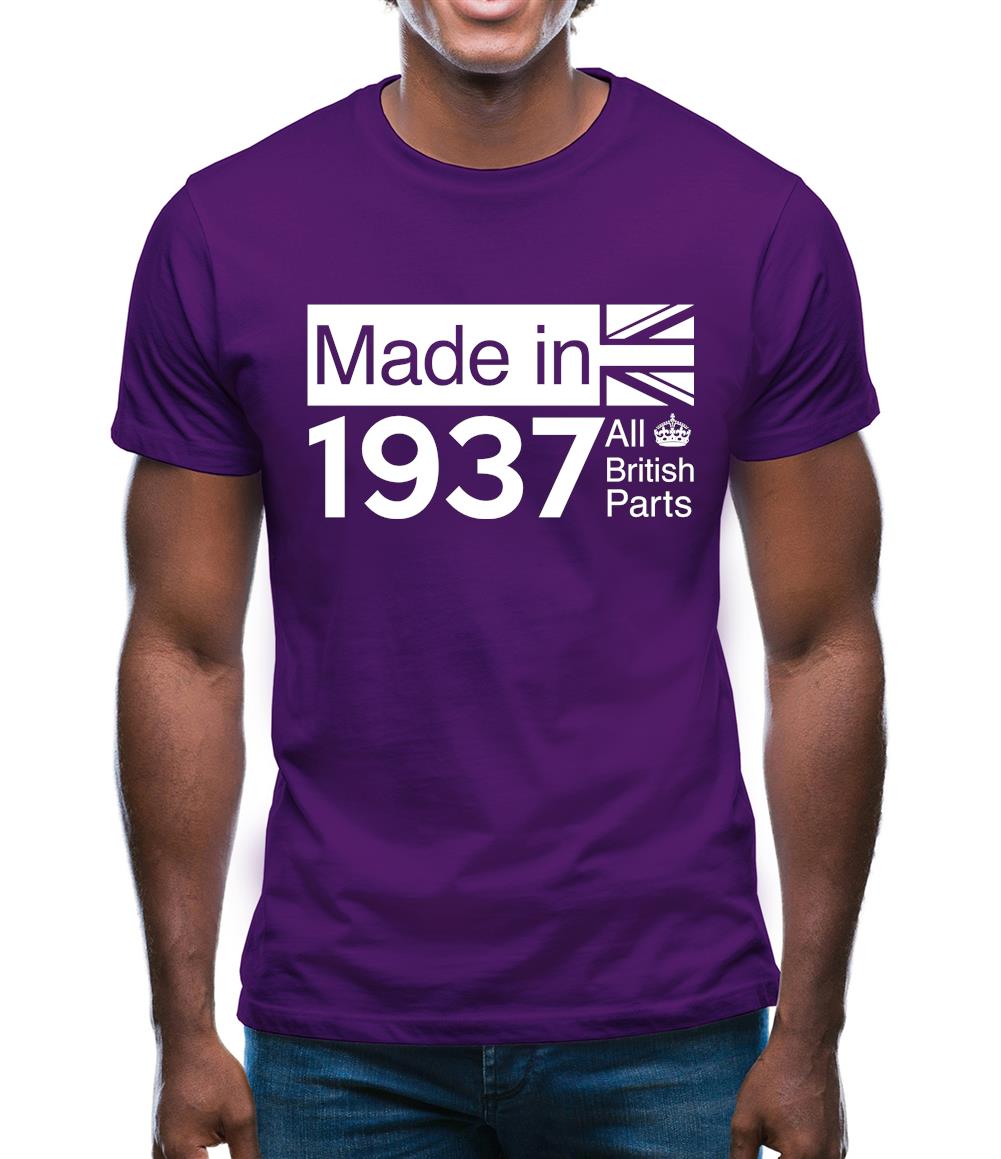 Made In 1937 All British Parts Crown Mens T-Shirt Made In 1937 All British Parts Crown Mens T-Shirt