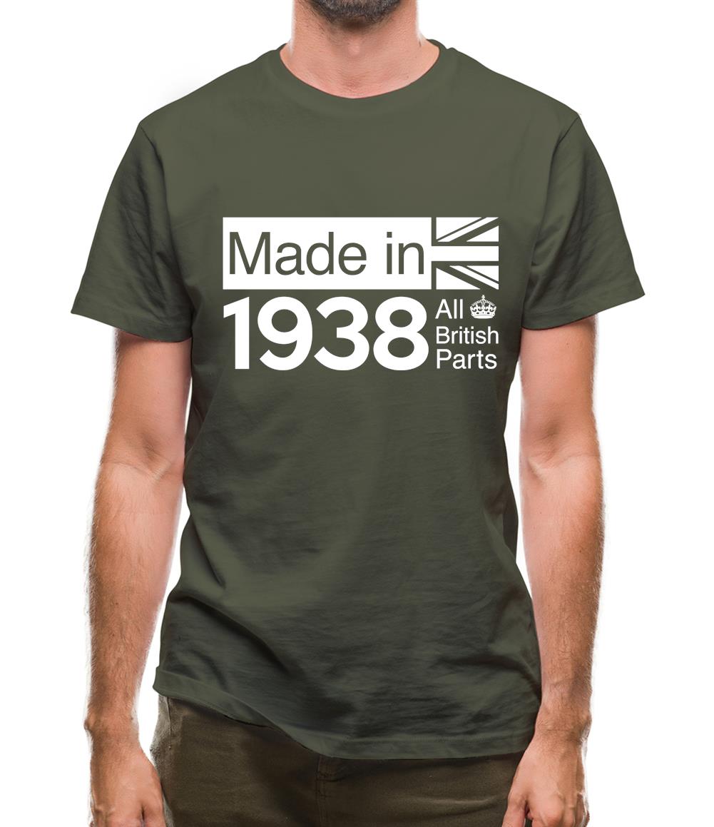 Made In 1938 All British Parts Crown Mens T-Shirt Made In 1938 All British Parts Crown Mens T-Shirt