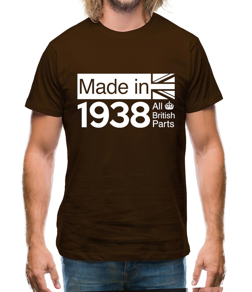 Made In 1938 All British Parts Crown Mens T-Shirt Made In 1938 All British Parts Crown Mens T-Shirt