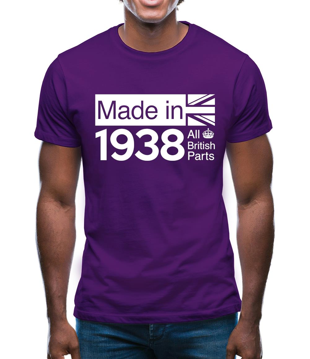 Made In 1938 All British Parts Crown Mens T-Shirt Made In 1938 All British Parts Crown Mens T-Shirt