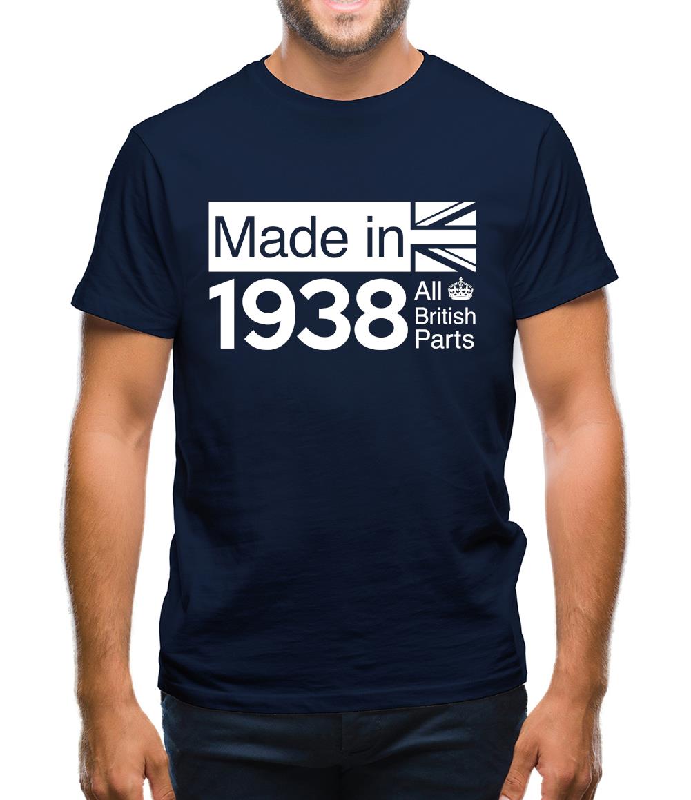 Made In 1938 All British Parts Crown Mens T-Shirt Made In 1938 All British Parts Crown Mens T-Shirt