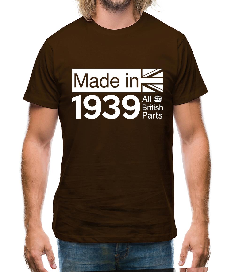 Made In 1939 All British Parts Crown Mens T-Shirt Made In 1939 All British Parts Crown Mens T-Shirt