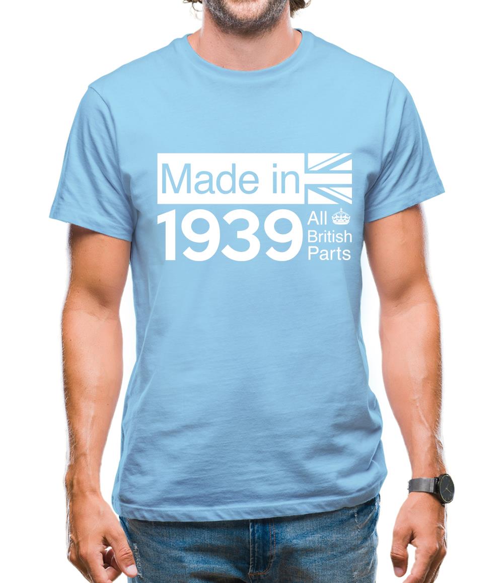 Made In 1939 All British Parts Crown Mens T-Shirt Made In 1939 All British Parts Crown Mens T-Shirt