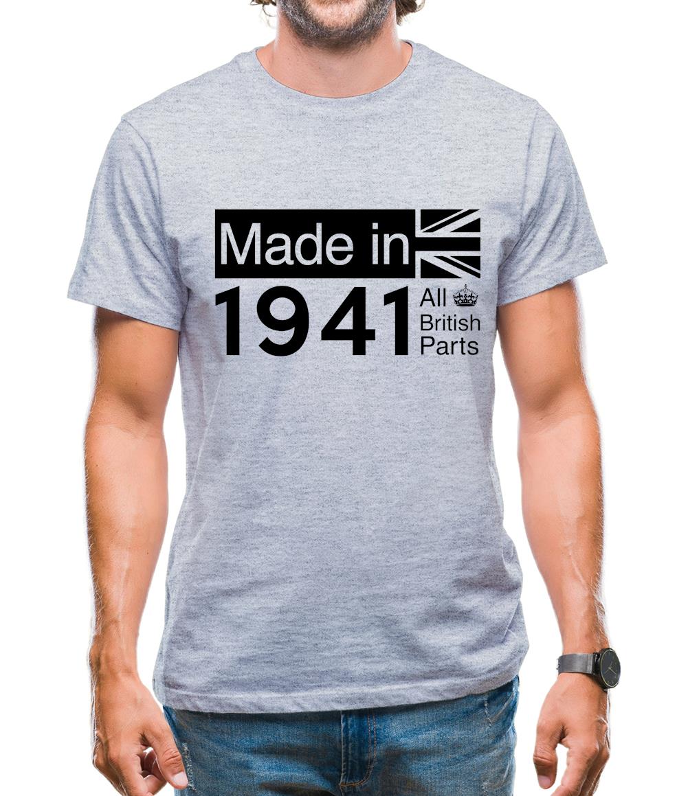 Made In 1941 All British Parts Crown Mens T-Shirt Made In 1941 All British Parts Crown Mens T-Shirt