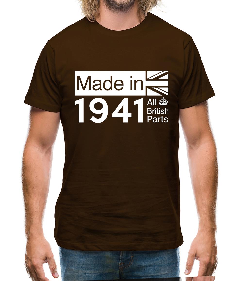 Made In 1941 All British Parts Crown Mens T-Shirt Made In 1941 All British Parts Crown Mens T-Shirt