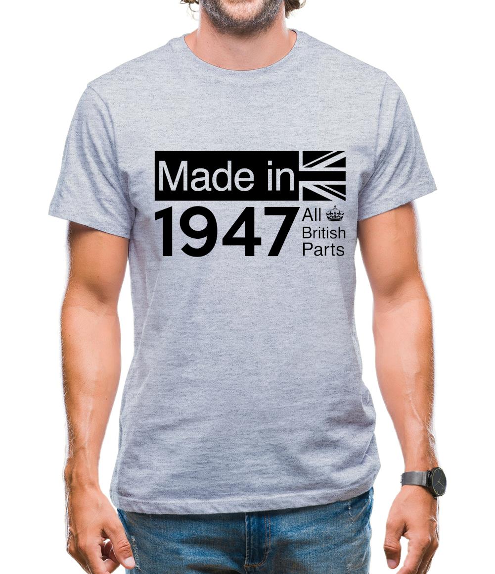 Made In 1947 All British Parts Crown Mens T-Shirt Made In 1947 All British Parts Crown Mens T-Shirt