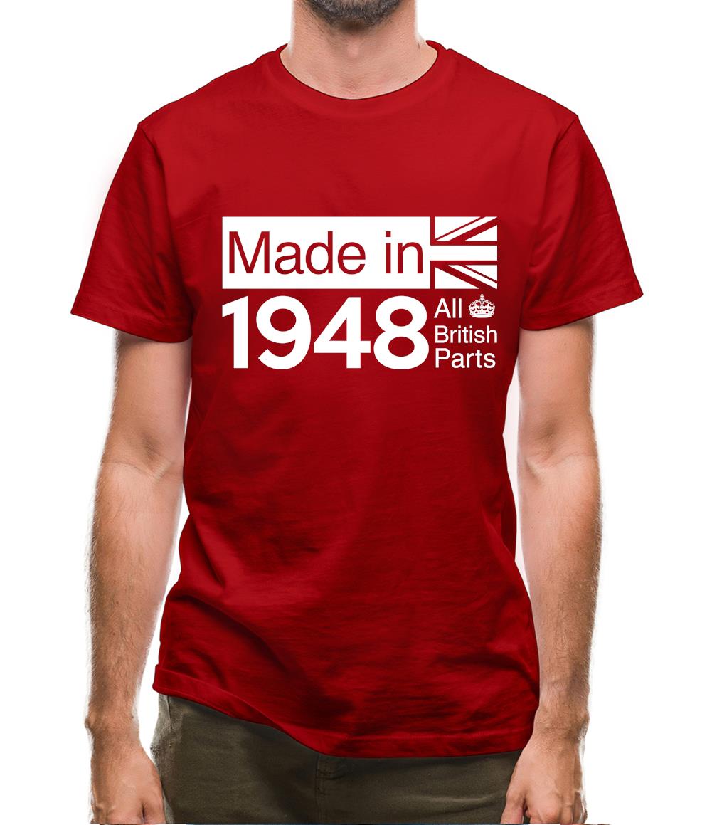Made In 1948 All British Parts Crown Mens T-Shirt Made In 1948 All British Parts Crown Mens T-Shirt