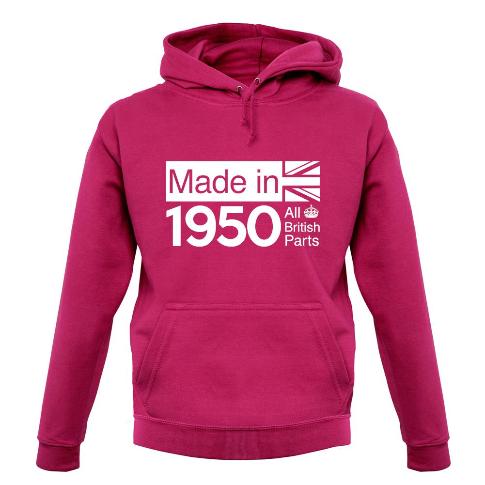 Made In 1950 All British Parts Crown unisex hoodie Made In 1950 All British Parts Crown unisex hoodie