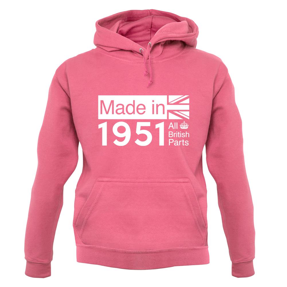 Made In 1951 All British Parts Crown unisex hoodie Made In 1951 All British Parts Crown unisex hoodie