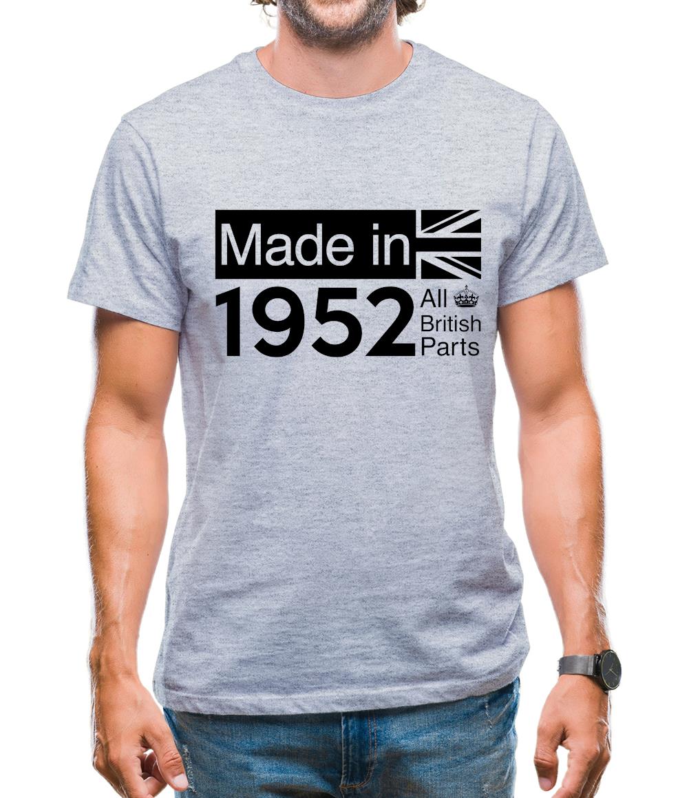 Made In 1952 All British Parts Crown Mens T-Shirt Made In 1952 All British Parts Crown Mens T-Shirt