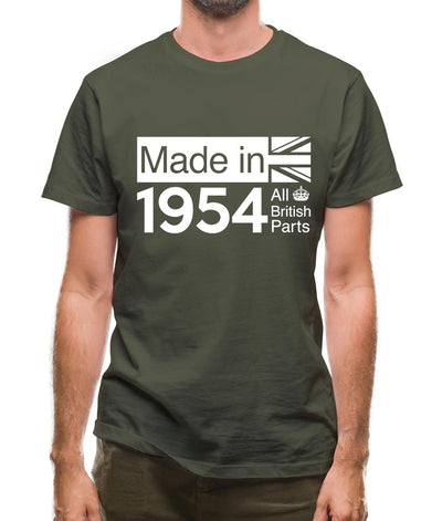 Made In 1954 All British Parts Crown Mens T-Shirt