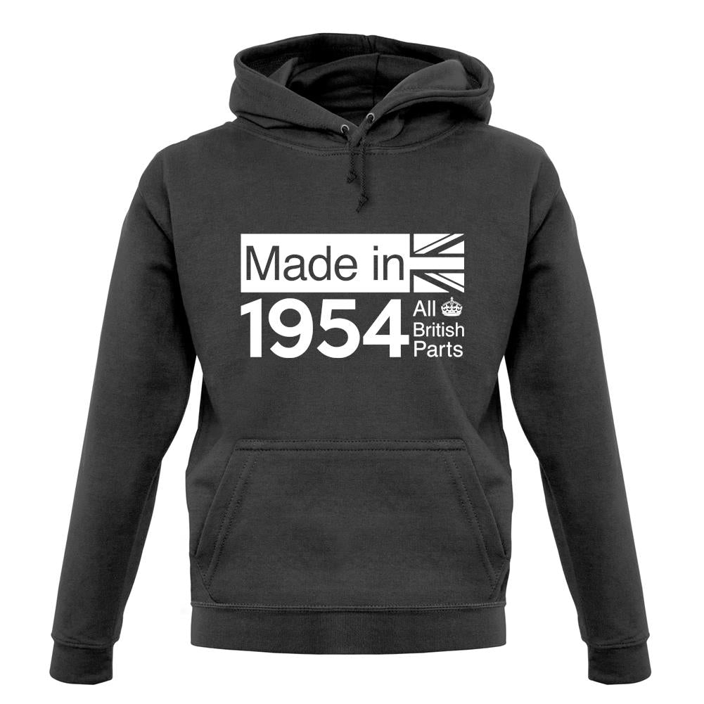 Made In 1954 All British Parts Crown unisex hoodie Made In 1954 All British Parts Crown unisex hoodie