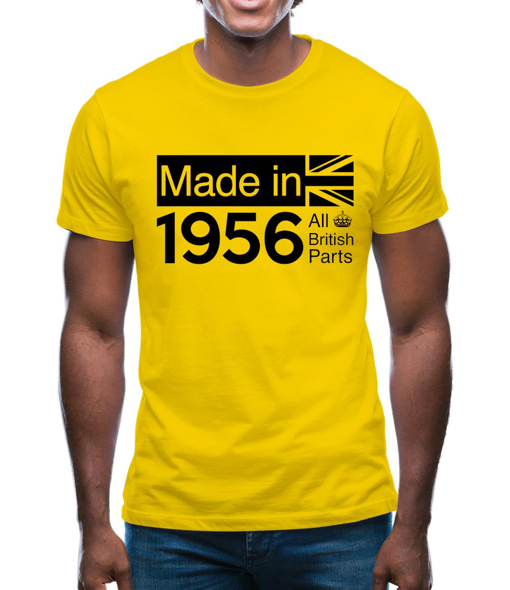 Made In 1956 All British Parts Crown Mens T-Shirt Made In 1956 All British Parts Crown Mens T-Shirt