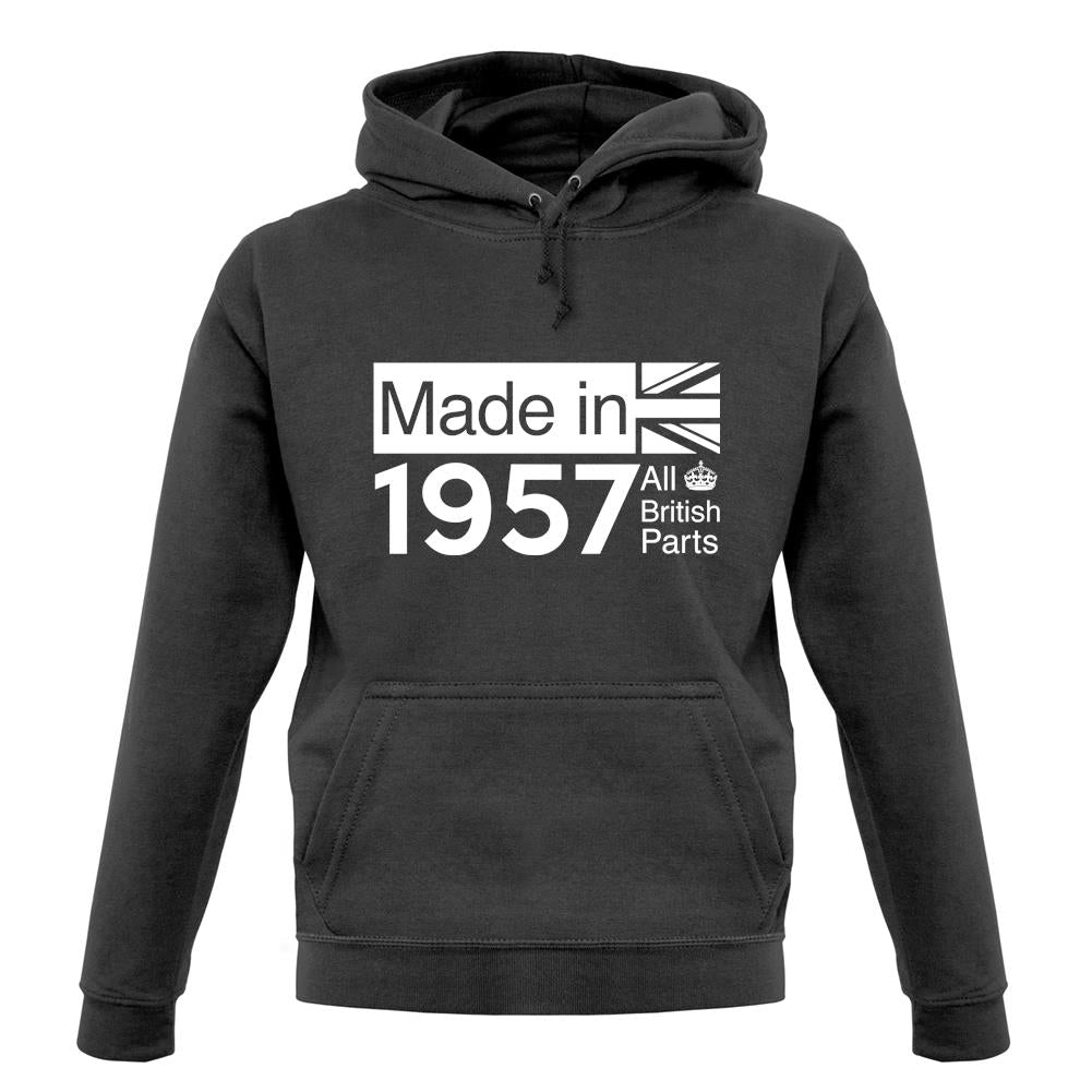 Made In 1957 All British Parts Crown unisex hoodie Made In 1957 All British Parts Crown unisex hoodie