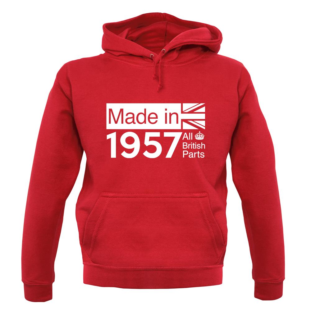 Made In 1957 All British Parts Crown unisex hoodie Made In 1957 All British Parts Crown unisex hoodie