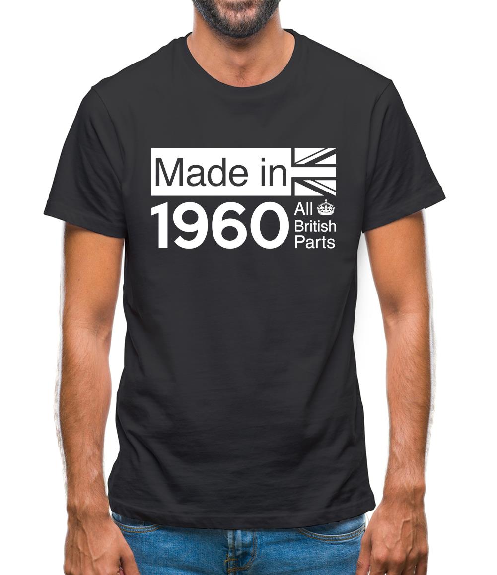 Made In 1960 All British Parts Crown Mens T-Shirt Made In 1960 All British Parts Crown Mens T-Shirt