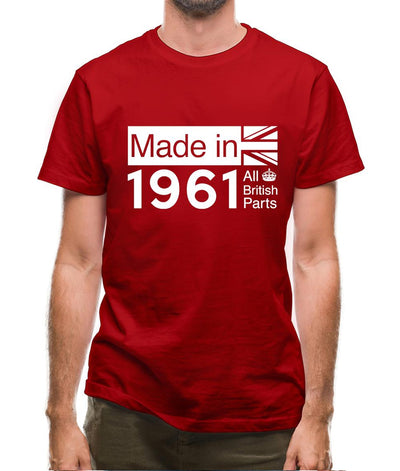 Made In 1961 All British Parts Crown Mens T-Shirt