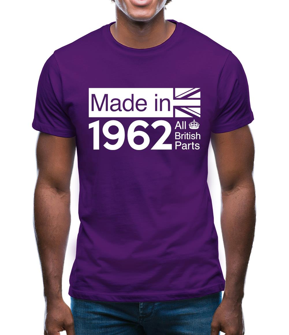 Made In 1962 All British Parts Crown Mens T-Shirt Made In 1962 All British Parts Crown Mens T-Shirt