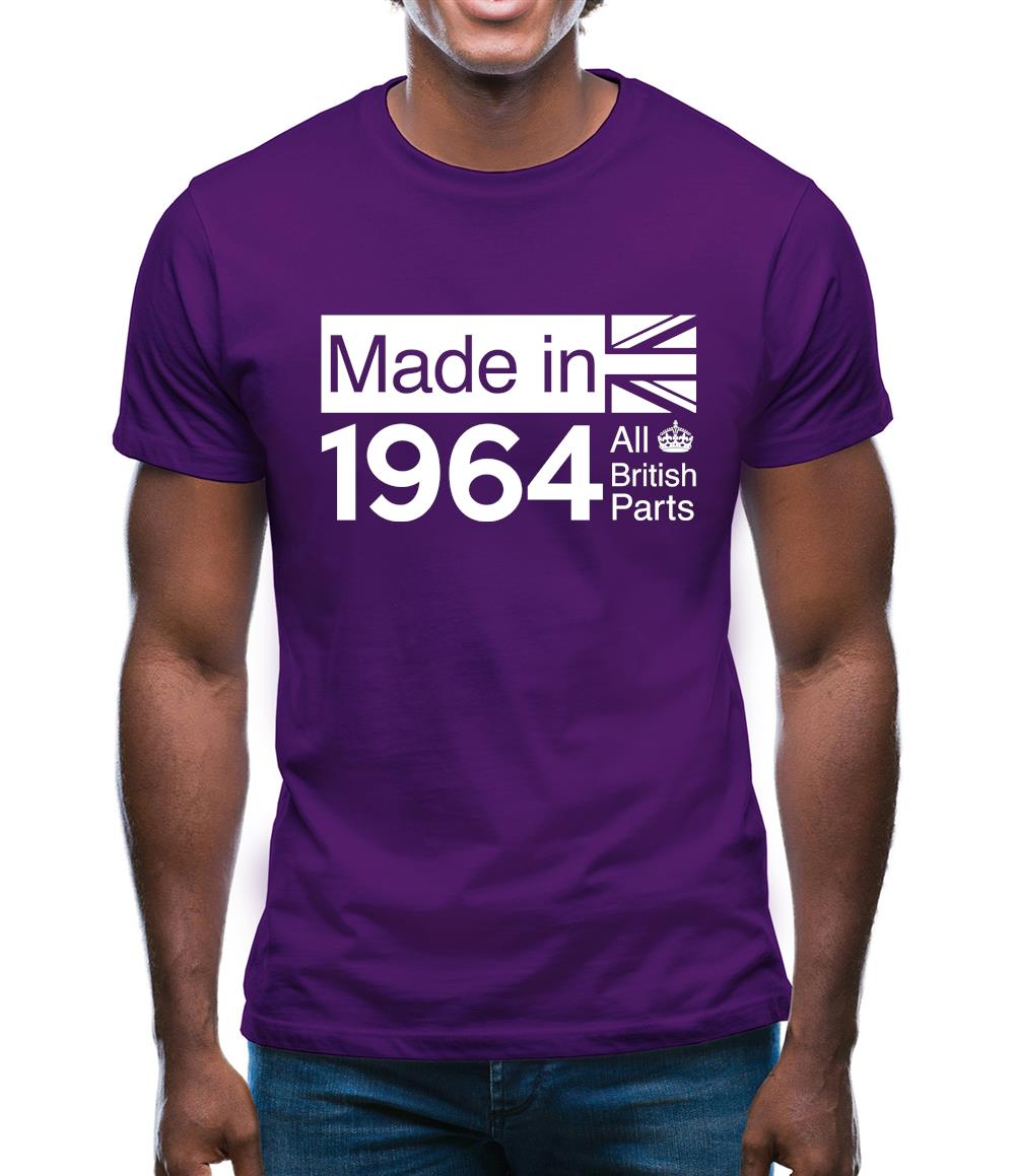Made In 1964 All British Parts Crown Mens T-Shirt Made In 1964 All British Parts Crown Mens T-Shirt