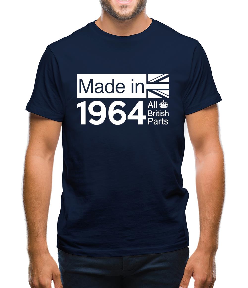 Made In 1964 All British Parts Crown Mens T-Shirt Made In 1964 All British Parts Crown Mens T-Shirt