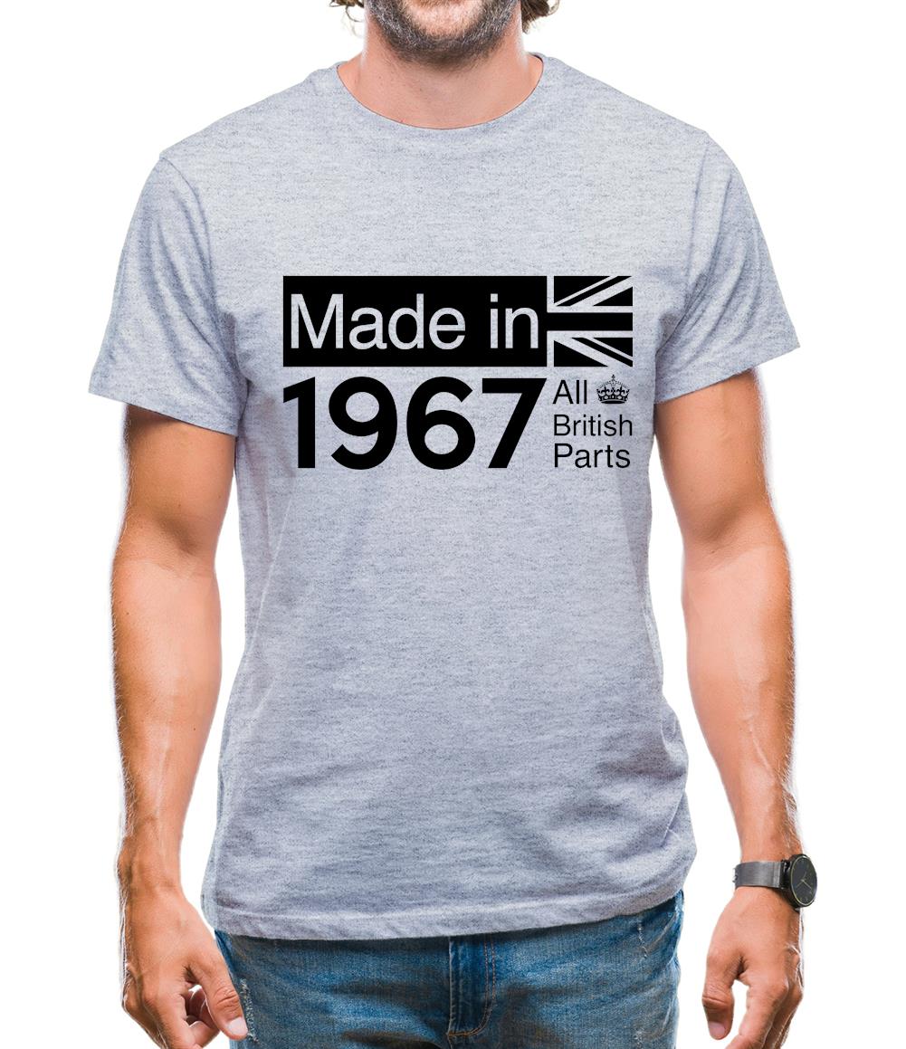 Made In 1967 All British Parts Crown Mens T-Shirt Made In 1967 All British Parts Crown Mens T-Shirt