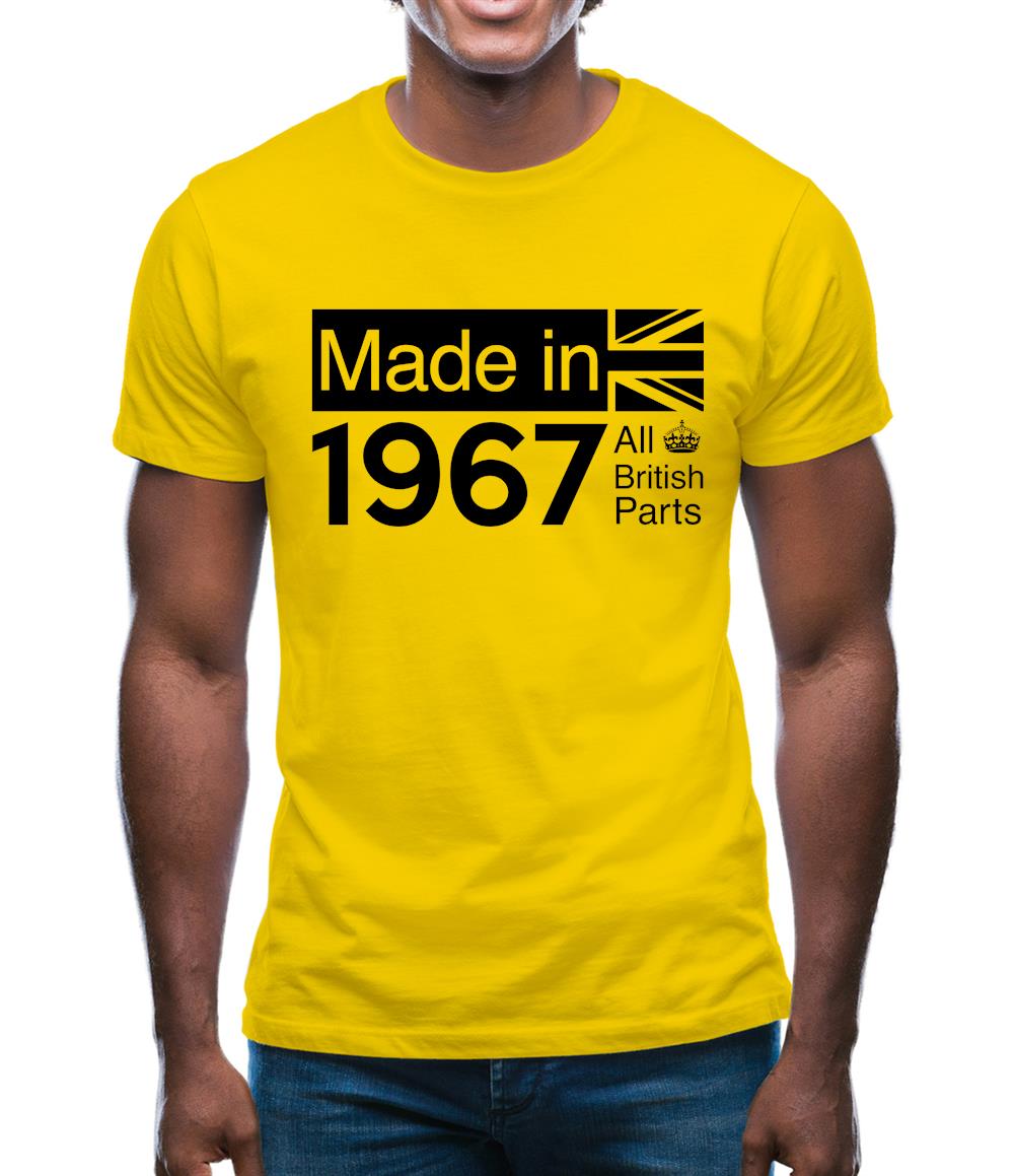 Made In 1967 All British Parts Crown Mens T-Shirt Made In 1967 All British Parts Crown Mens T-Shirt
