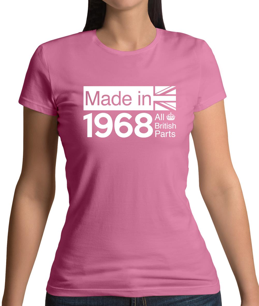 Made In 1968 All British Parts Crown Womens T-Shirt Made In 1968 All British Parts Crown Womens T-Shirt