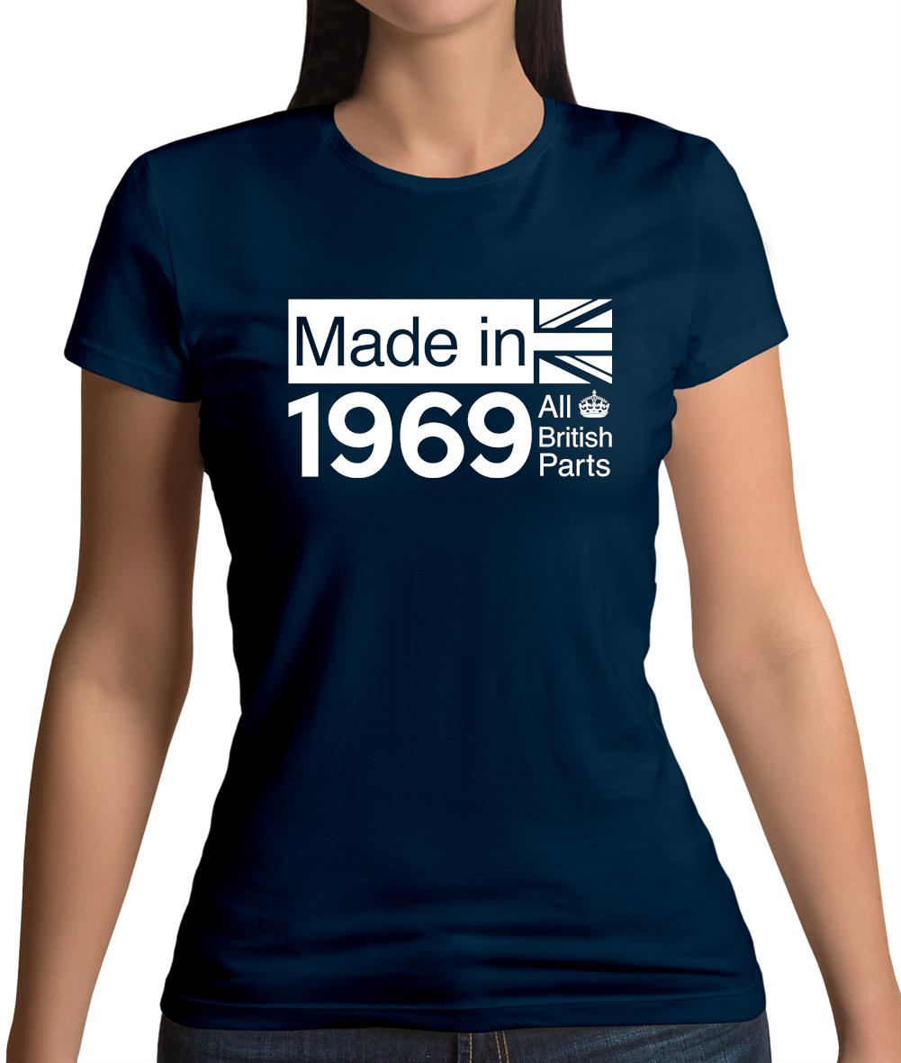 Made In 1969 All British Parts Crown Womens T-Shirt Made In 1969 All British Parts Crown Womens T-Shirt