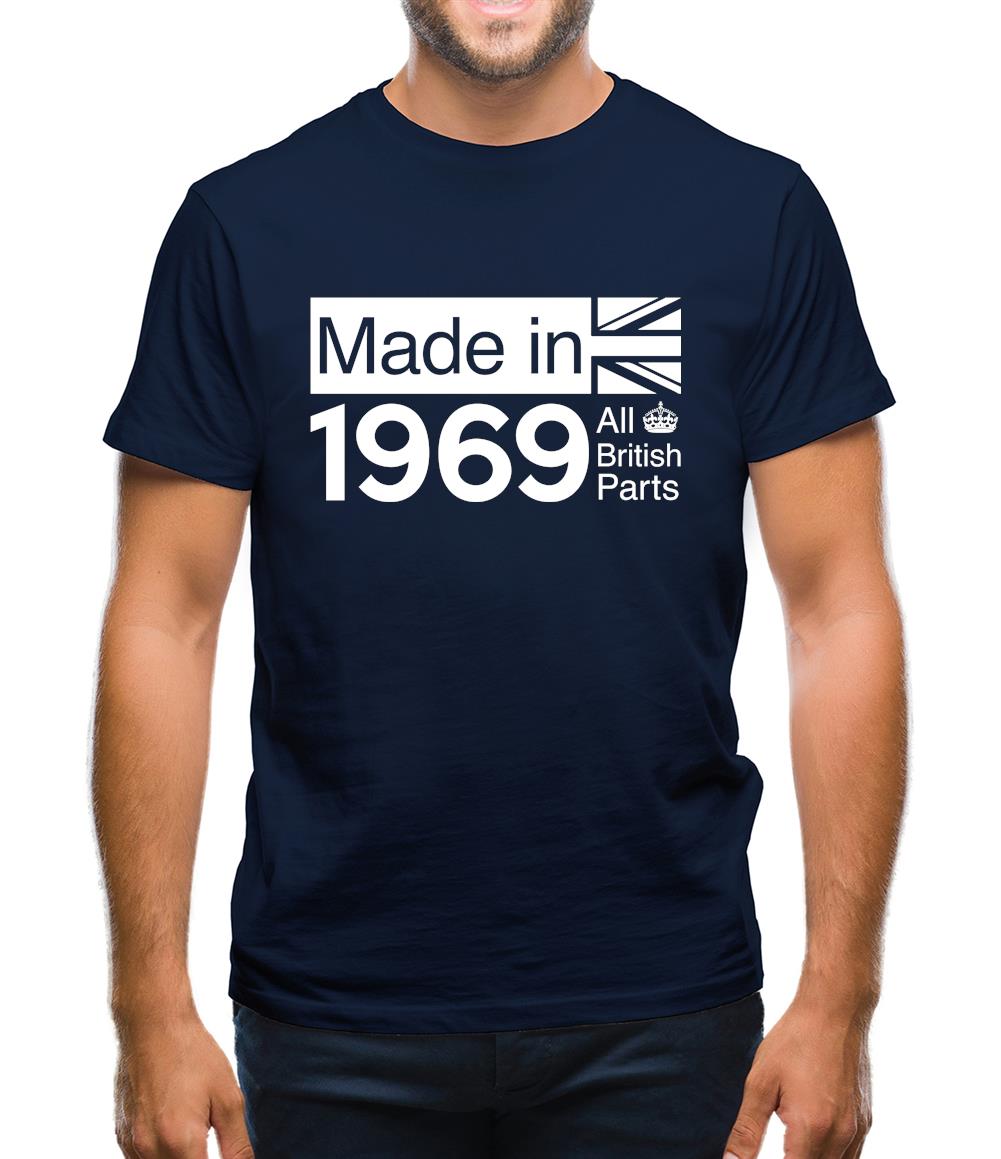 Made In 1969 All British Parts Crown Mens T-Shirt Made In 1969 All British Parts Crown Mens T-Shirt