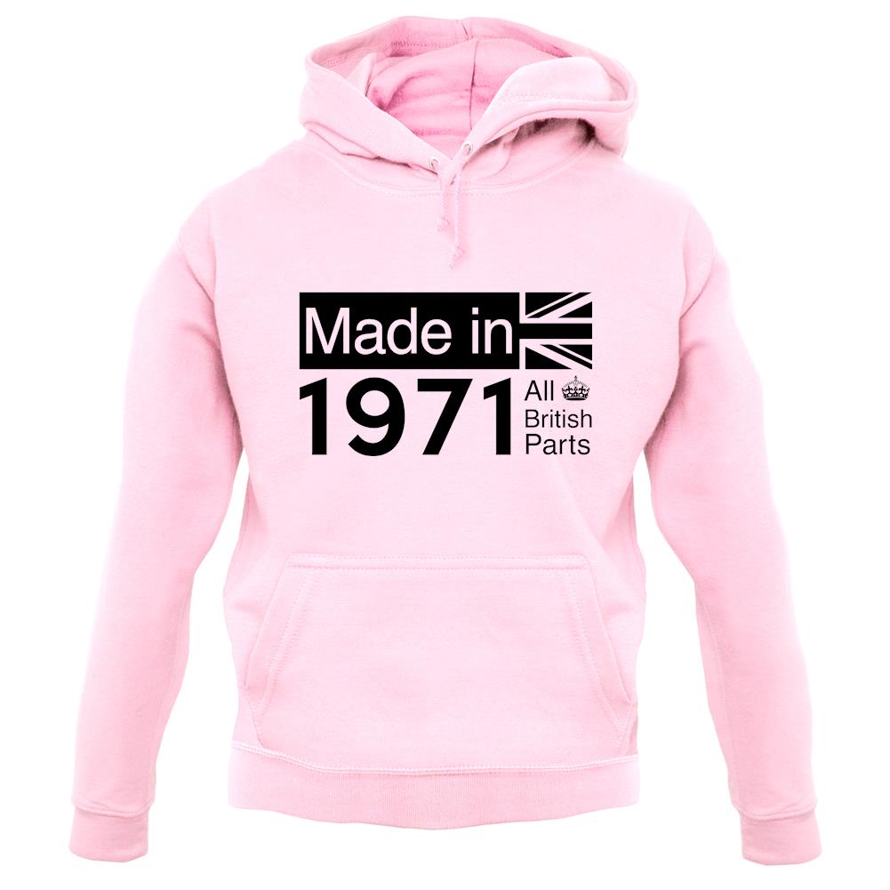 Made In 1971 All British Parts Crown unisex hoodie Made In 1971 All British Parts Crown unisex hoodie