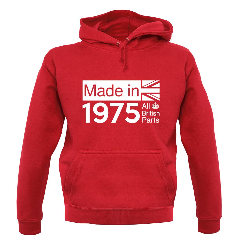 Made In 1975 All British Parts Crown unisex hoodie Made In 1975 All British Parts Crown unisex hoodie