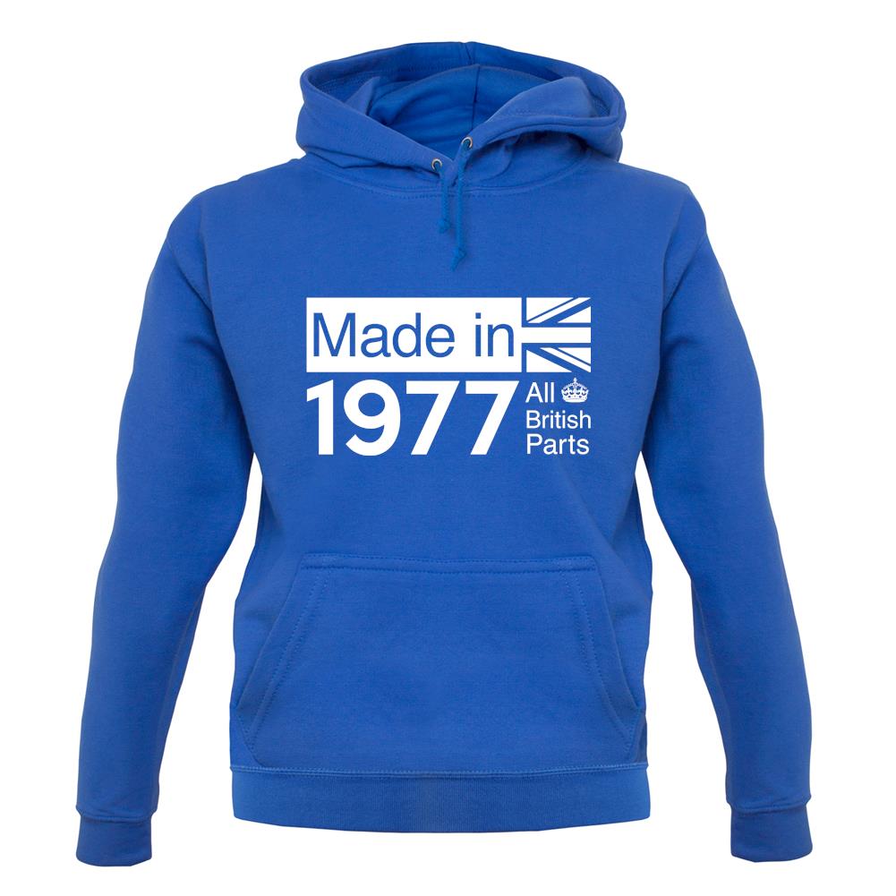 Made In 1977 All British Parts Crown unisex hoodie Made In 1977 All British Parts Crown unisex hoodie