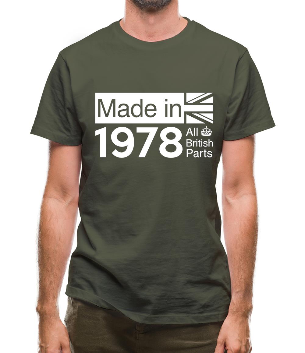 Made In 1978 All British Parts Crown Mens T-Shirt Made In 1978 All British Parts Crown Mens T-Shirt