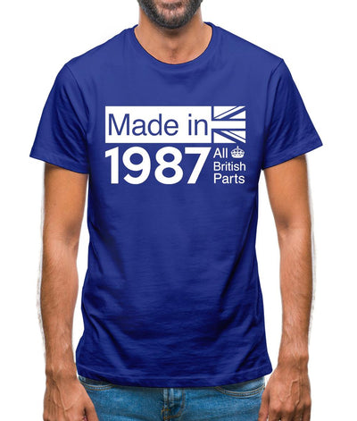 Made In 1987 All British Parts Crown Mens T-Shirt