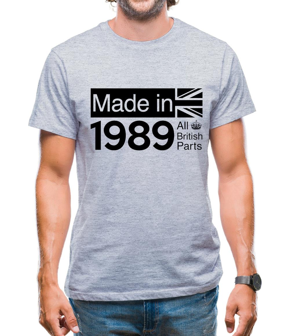 Made In 1989 All British Parts Crown Mens T-Shirt Made In 1989 All British Parts Crown Mens T-Shirt