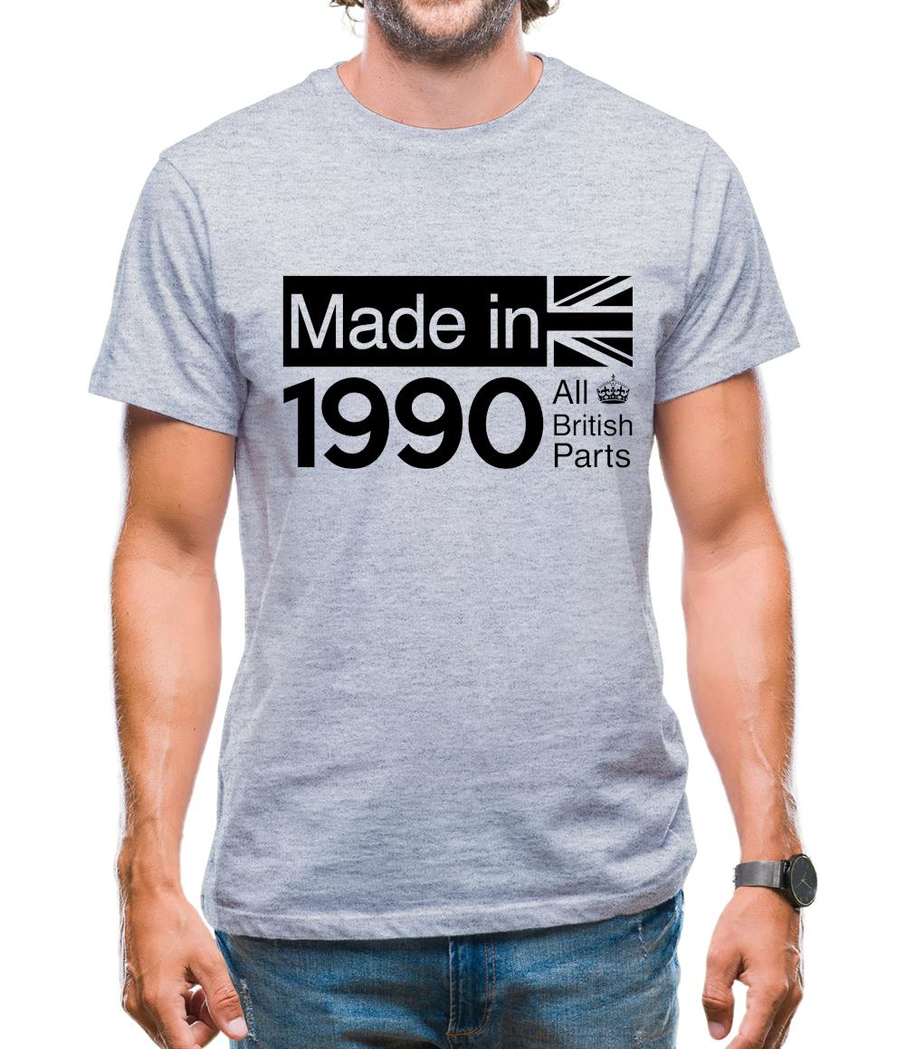 Made In 1990 All British Parts Crown Mens T-Shirt Made In 1990 All British Parts Crown Mens T-Shirt