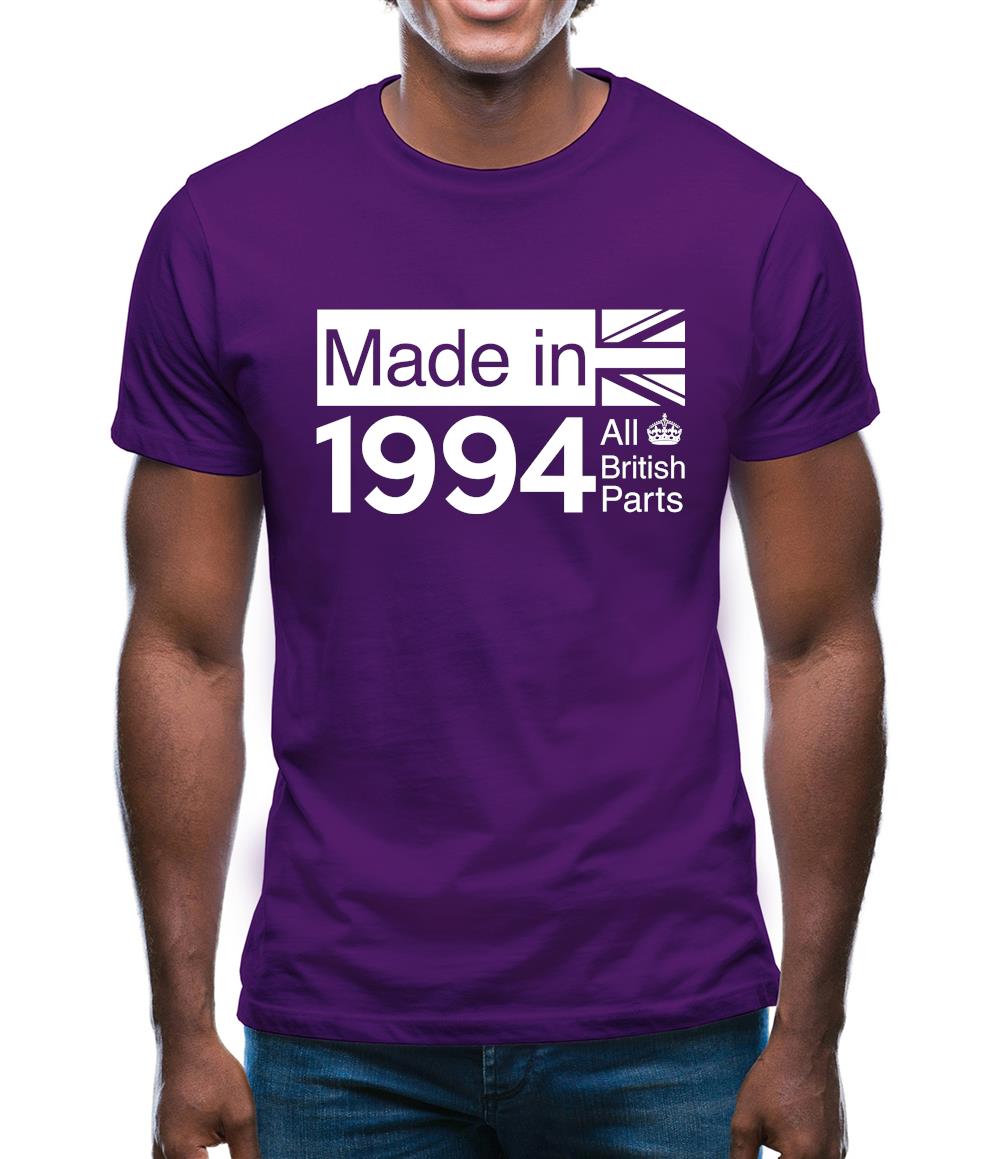 Made In 1994 All British Parts Crown Mens T-Shirt Made In 1994 All British Parts Crown Mens T-Shirt