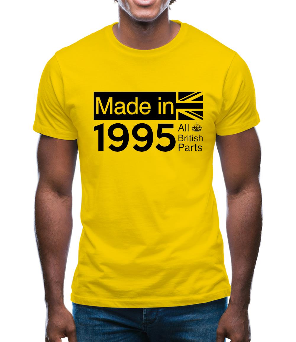 Made In 1995 All British Parts Crown Mens T-Shirt Made In 1995 All British Parts Crown Mens T-Shirt