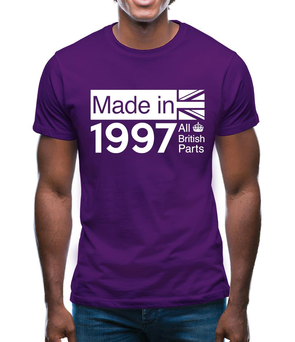 Made In 1997 All British Parts Crown Mens T-Shirt Made In 1997 All British Parts Crown Mens T-Shirt