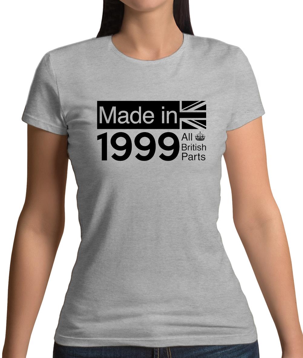 Made In 1999 All British Parts Crown Womens T-Shirt Made In 1999 All British Parts Crown Womens T-Shirt