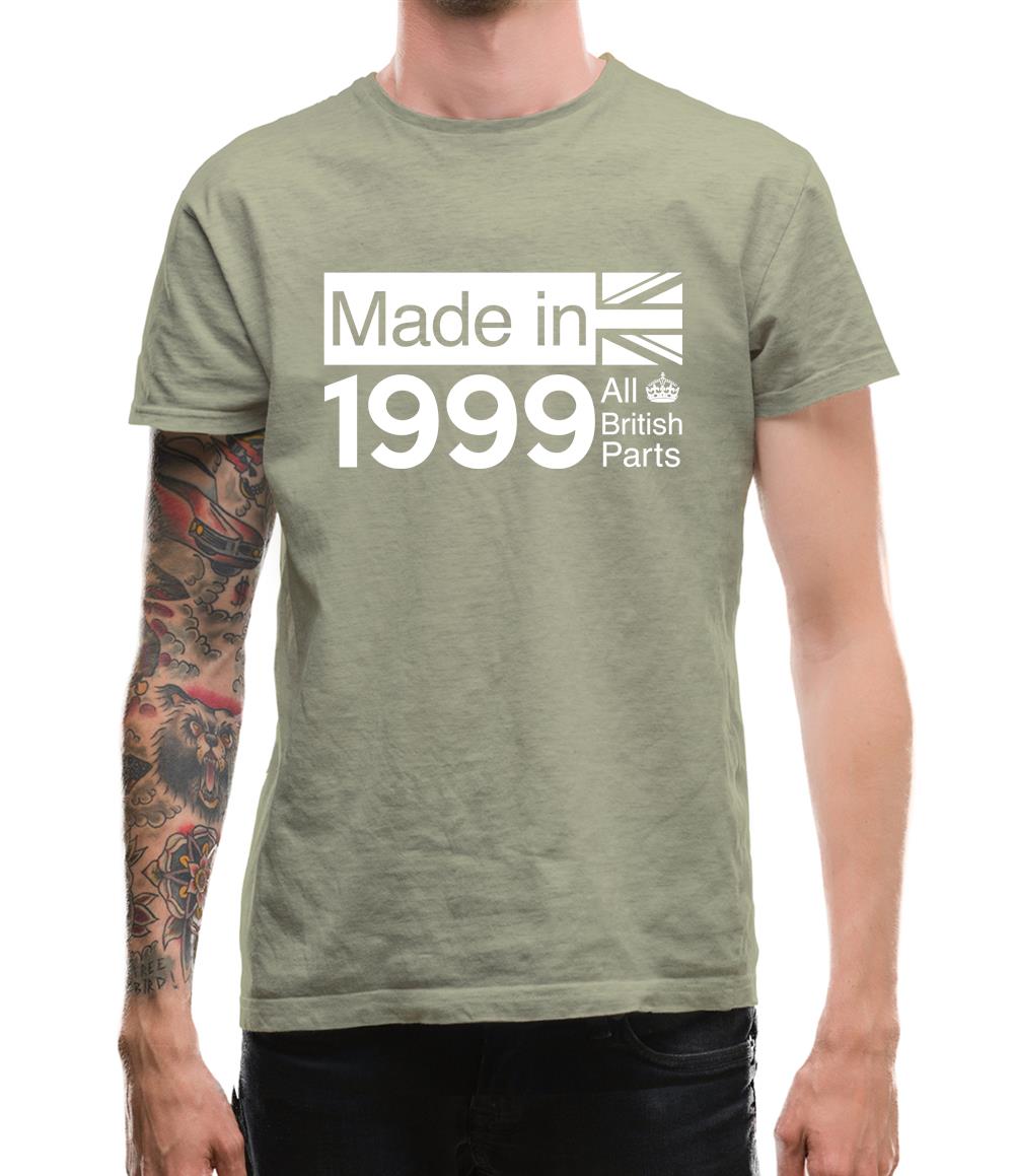 Made In 1999 All British Parts Crown Mens T-Shirt Made In 1999 All British Parts Crown Mens T-Shirt