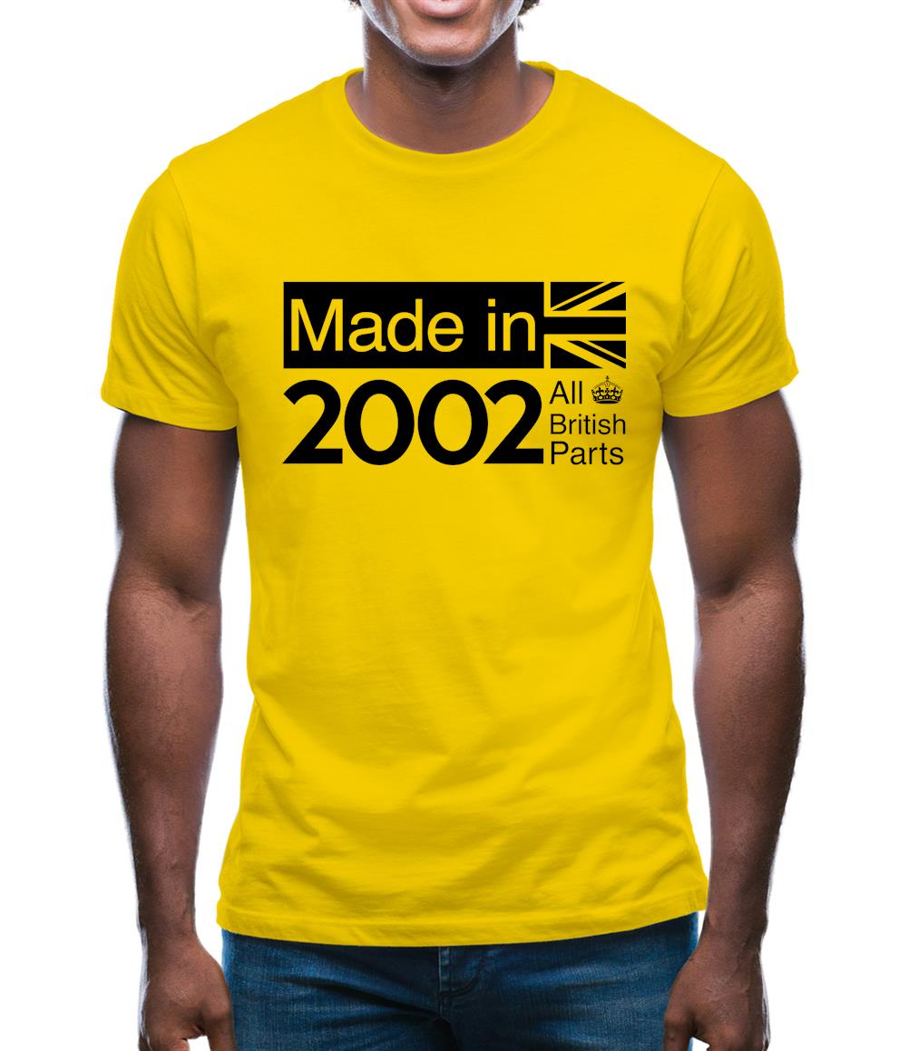 Made In 2002 All British Parts Crown Mens T-Shirt Made In 2002 All British Parts Crown Mens T-Shirt