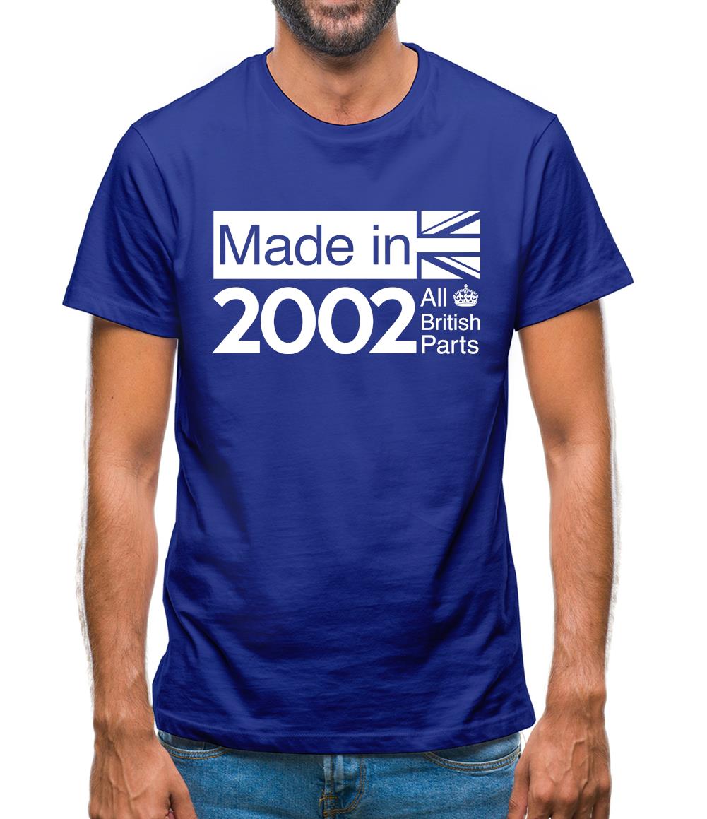 Made In 2002 All British Parts Crown Mens T-Shirt Made In 2002 All British Parts Crown Mens T-Shirt