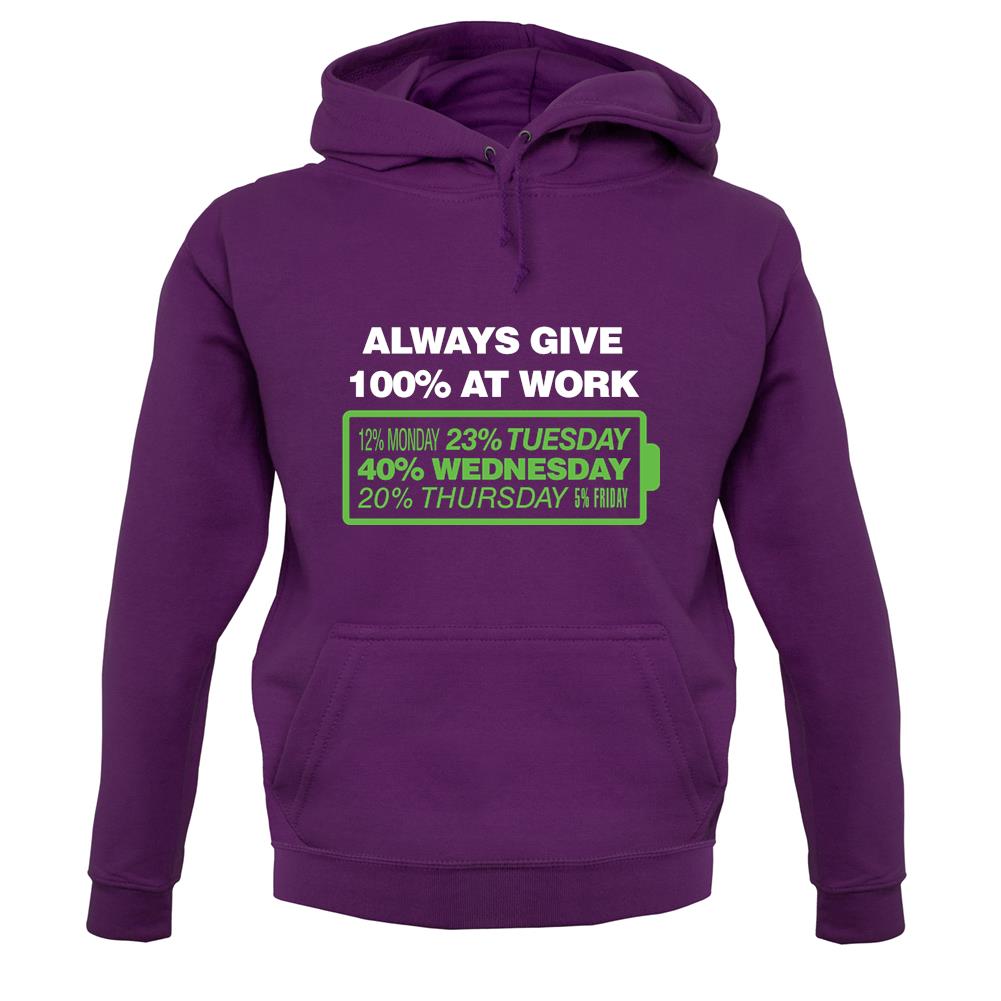 Always Give 100% At Work unisex hoodie Always Give 100% At Work unisex hoodie