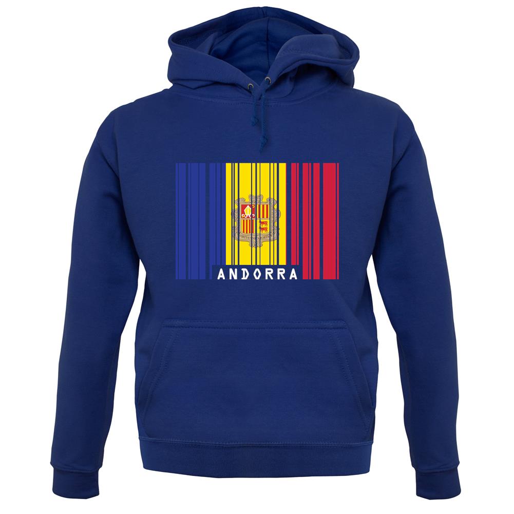 Andorra Barcode Style Flag unisex hoodie Andorra Barcode Style Flag unisex hoodie