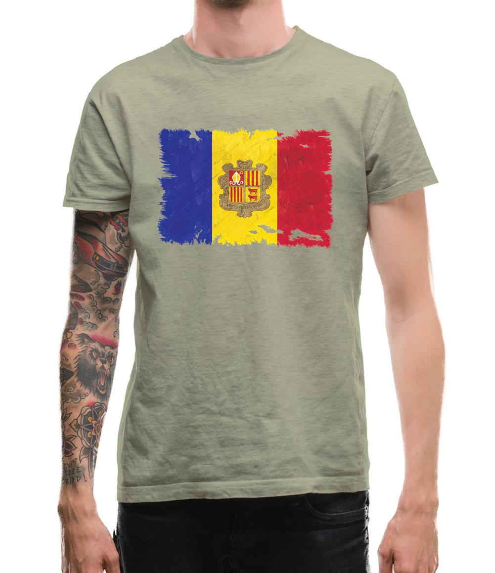 Andorra Grunge Style Flag Mens T-Shirt Andorra Grunge Style Flag Mens T-Shirt