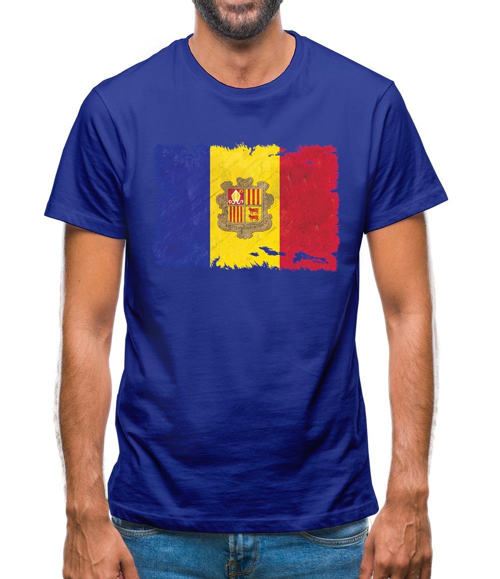 Andorra Grunge Style Flag Mens T-Shirt Andorra Grunge Style Flag Mens T-Shirt