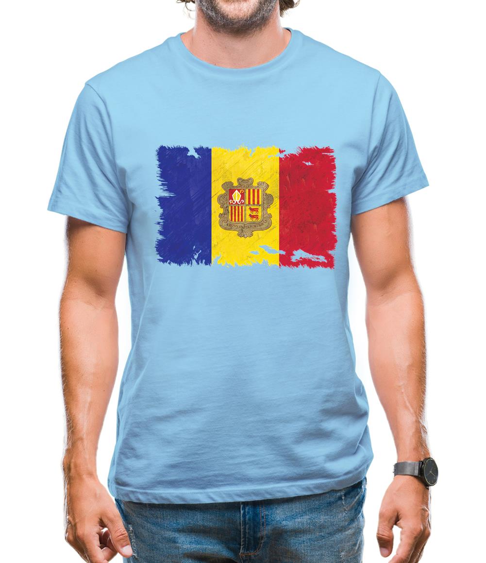 Andorra Grunge Style Flag Mens T-Shirt Andorra Grunge Style Flag Mens T-Shirt