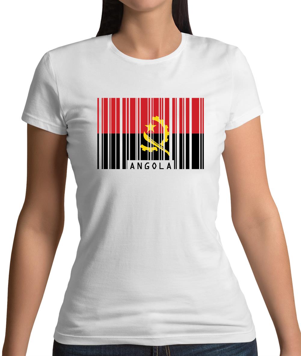 Angola Barcode Style Flag Womens T-Shirt Angola Barcode Style Flag Womens T-Shirt