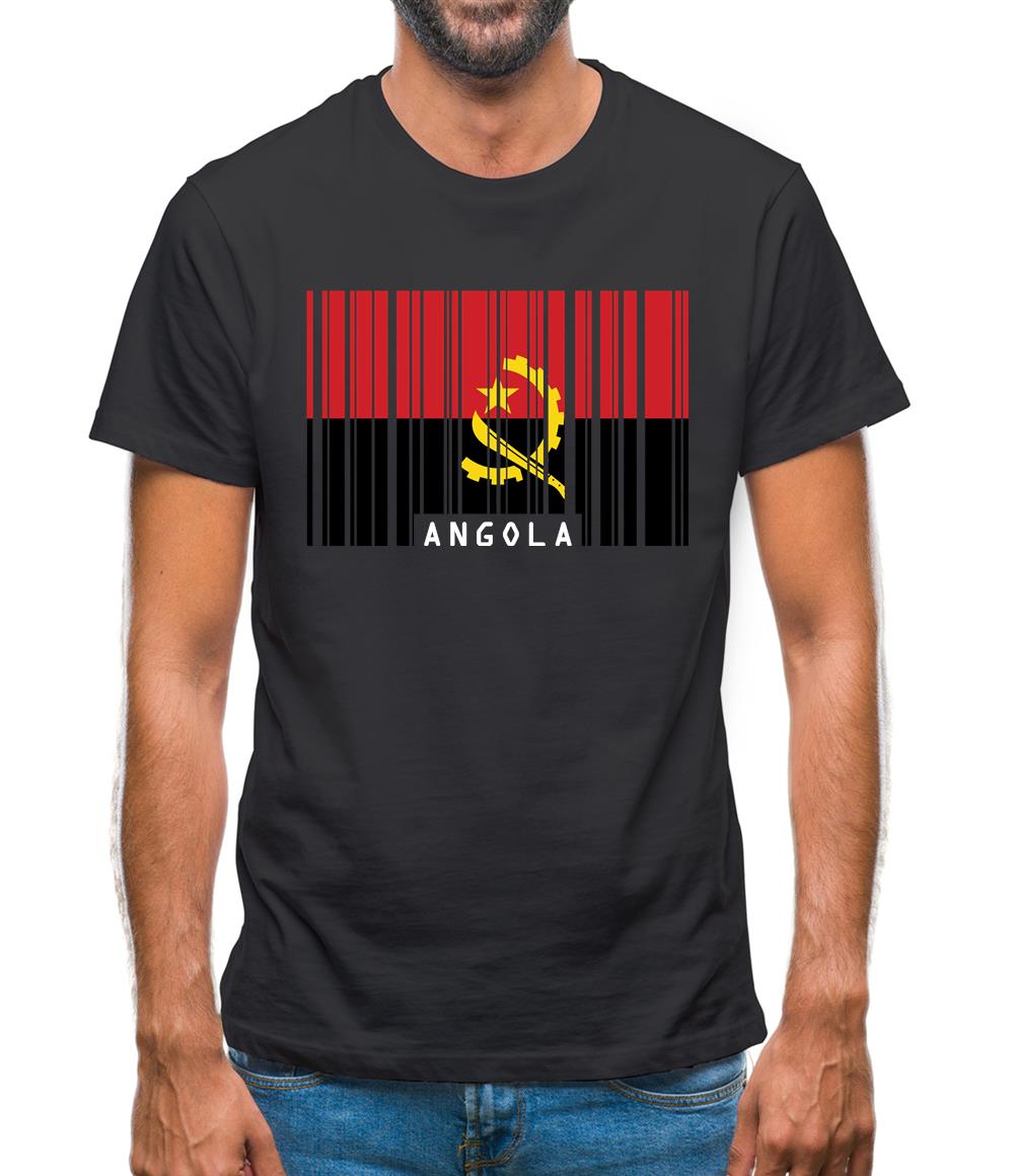 Angola Barcode Style Flag Mens T-Shirt Angola Barcode Style Flag Mens T-Shirt
